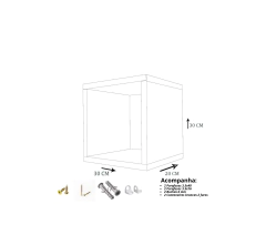 Kit 3 Nicho Decorativo 30x30x20 Cm Preto Em Mdf na internet