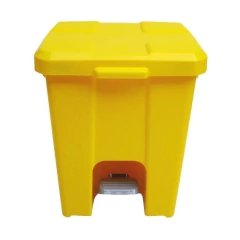 Imagem do Cesto Lixeira Quadrada Plastica Com Pedal 25 Litros Amarelo