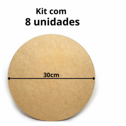 8 Sousplat Mdf 30cm De Diâmetro E 3mm De Espessura - un / 12