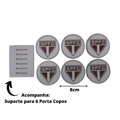 Porta Copo Time São Paulo Branco Em Mdf - BIDU SHOP