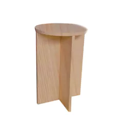 Banco Tampo Redondo 55 Cm Madeirado Em Mdf - BIDU SHOP