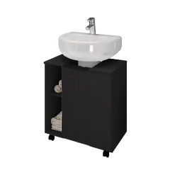 Gabinete De Coluna Preto Em Mdf - BIDU SHOP