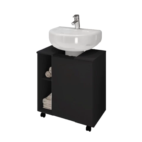 Gabinete De Coluna Preto Em Mdf