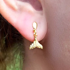 Brinco Cauda De Sereia Folheado A Ouro 18k - loja online