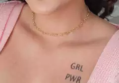 Choker Com Coração Vazado Pequeno Interligado Folheado Em Ouro 18k - comprar online