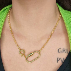 Colar Corrente De Elo Largo Com Fecho Boia E Mosquetão - comprar online