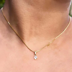 Colar Pingente Ponto De Luz Folheado A Ouro 18k - loja online