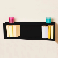 Nicho Retangular Decorativo 70x15x15 Preto Em Mdf - loja online