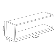 Imagem do Nicho Retangular Decorativo 70cx25px15a Preto Em Mdf