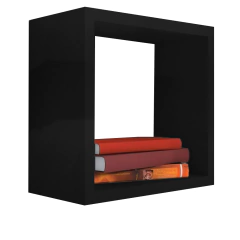 Nicho Decorativo 55x55x20 Cm Preto Em Mdf - BIDU SHOP