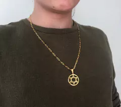 Pingente Estrela De Davi Vazada Folheado Em Ouro 18k na internet