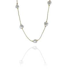 Pulseira De Coração De Pérola Folheado A Ouro 18k - BIDU SHOP