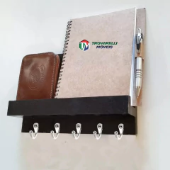 Porta Chave Simples Preto Em Mdf - comprar online