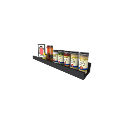 Prateleira Tempero Simples 35 Cm Preto Em Mdf