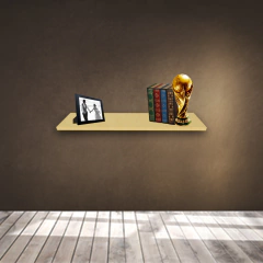 Prateleira Simples Natural 80x20 Cm Com Suporte Em Mdf - comprar online