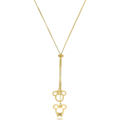 Colar Personalizado Gravata Mickey E Minnie Folheado Em Ouro 18k - loja online
