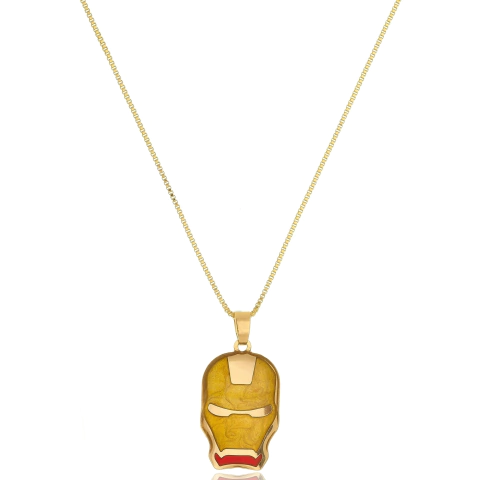 Colar Personalizado Super Heróis Folheado Em Ouro 18k