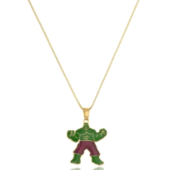 Colar Personalizado Super Heróis Folheado Em Ouro 18k - comprar online