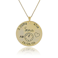 Colar Personalizado Com Dados Do Filho Folheado Em Ouro 18k - loja online