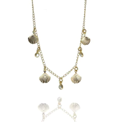 Tornozeleira De Conchas E Zircônias Folheado A Ouro 18k - BIDU SHOP