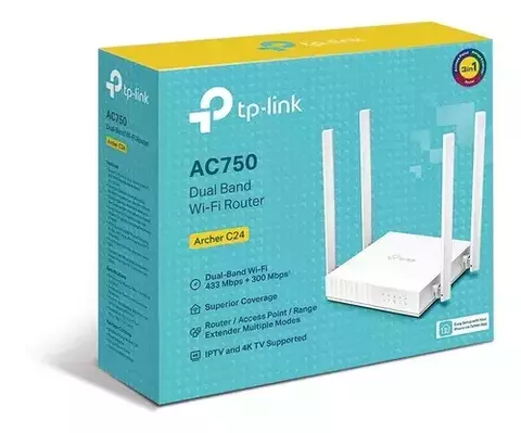 Router Tp-link Archer C24 Ac750 Doble Banda Color Blanco