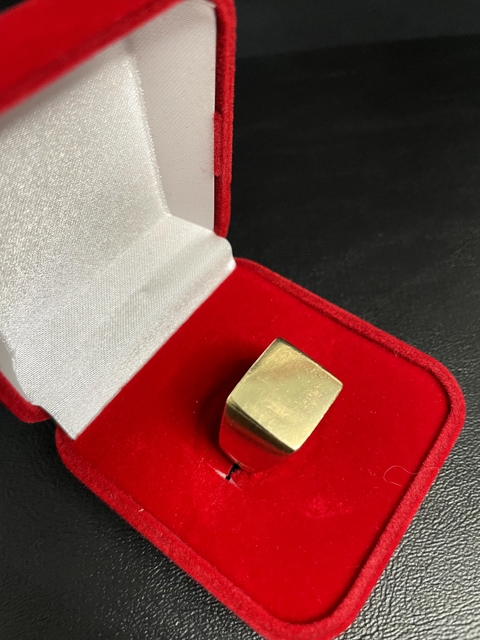 Anel chapa quadrada