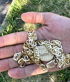 Cordão pulseira e pingente laminado duplo 10 mm na internet