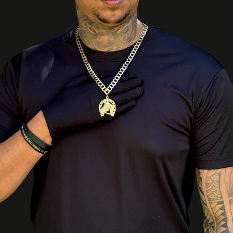 CORDÃO E PINGENTE LAMINADO 8 mm