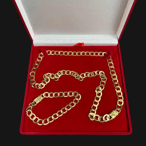 CORDÃO E PULSEIRA LAMINADO 8 mm