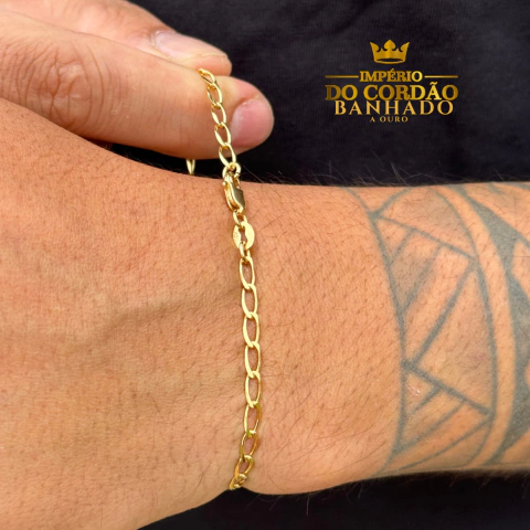 Pulseira laminada 2 mm banhado a ouro - comprar online