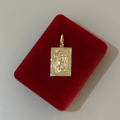 Pingente quadrado face de cristo - comprar online