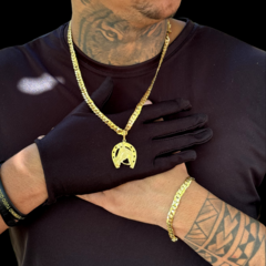Cordão Pulseira e Pingente laminado 5 mm curto - loja online