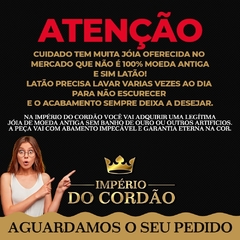 Cordão e pingente elo portugues personalizado letras