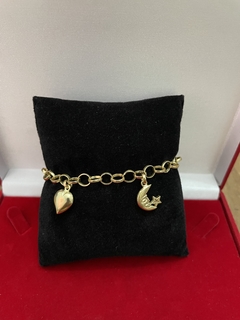 Pulseira feminina berloque elo português 5m - comprar online