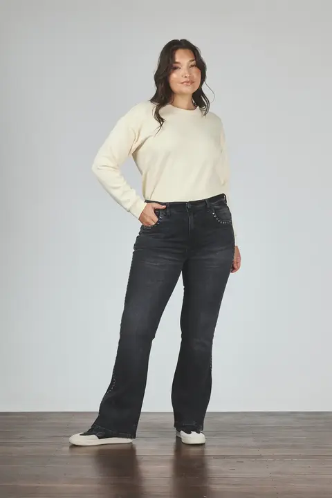 Semi Oxford Negro Humo Tachas (46 al 54)