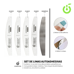 Set lima base METALICA + 12 repuestos Cherimoya