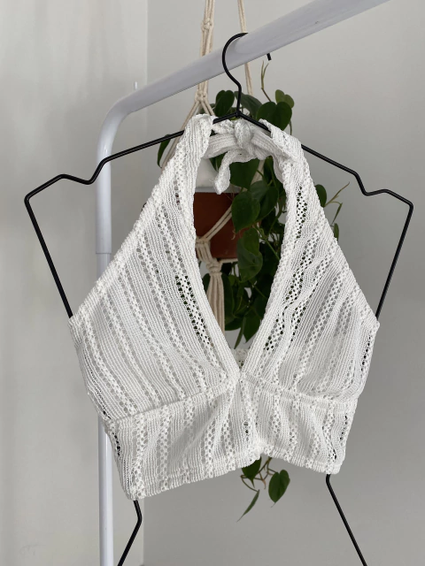 TOP AL CUELLO CROCHETTE BLANCO