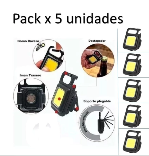 COMBO 16: Linterna Led Cob Recargable Usb Llavero Edc x 5 - comprar online