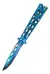 Navaja Mariposa Azul Metalizado Acero Inoxidable 23cm