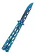 Navaja Mariposa Azul Metalizado Acero Inoxidable 23cm en internet