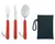 SET DE CAMPING ROJO Cuchillo - Tenedor - Cuchara + Estuche - comprar online