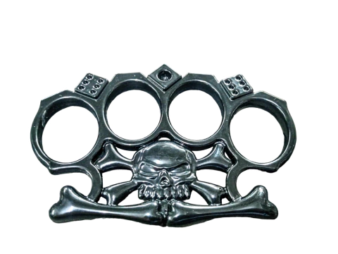 MANOPLA DE ACERO DISEÑO CALAVERA DADOS