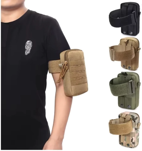 Pouch táctico militar con cinturón para brazo