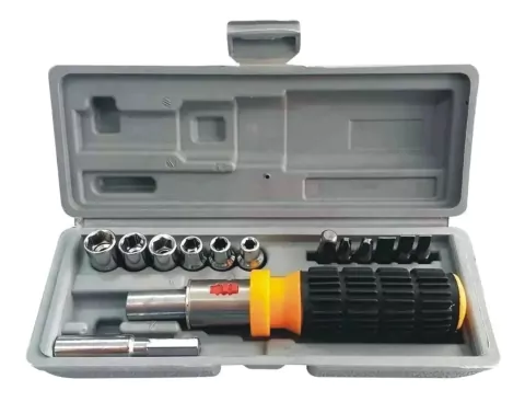 Destornillador Con Criquet Estuche 15 Piezas Tubos Y Puntas