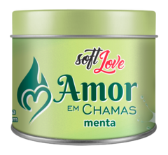 Vela Amor em Chamas Menta