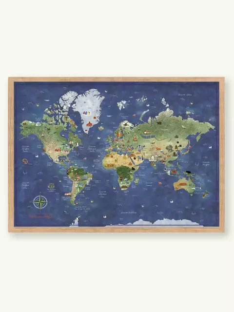 Cuadro Mapamundi Turístico