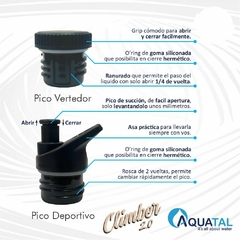 Botella Térmica Climber Rosa - 2 Picos - Aquatal