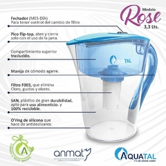 Jarra Rose Celeste - Combo 3 filtros - comprar online