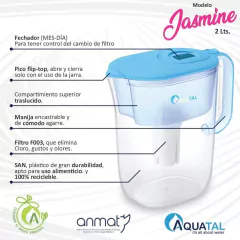 Jarra Jasmine Celeste - Combo 2 filtros - comprar online