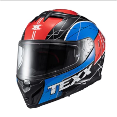 Capacete Texx Kaiman c/ Óculos Vector Azul Vermelho Preto - comprar online